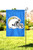 Los Angeles Chargers NFL Helmet Logo Garden Window Mini Flag - Displayed on a black garden flag stand