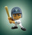 Seattle Mariners MLB 3" Batter Figure Toy (White Jersey) - On a Mariners Gradient Green Background