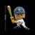 3 inch Seattle Mariners Batter Player Figure on a black background next to a line schematic showing the figures 3" height