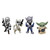 Star Wars Metal Figures - The Mandalorian, Imperial Remnant AT‑RT Driver, Zeb Orrelios and Grogu.
