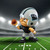 Carolina Panthers NFL Toy QB Action Figure - Displayed on a football field in a stadium with lights.