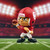 University Of Oklahoma Sooners NCAA Football action figure in a passing pose on a football field under crimson color lights