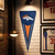 Denver Broncos Football Nylon Wall Pennant Flag - Indoors - Hanging on a wall in a football fan cave