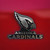 Arizona Cardinals NFL Chrome Logo Emblem - Silver & Black - On a Cardinals Red Background