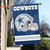 Dallas Cowboys Football 2‑Sided Helmet Logo Vertical Banner Flag – 44" x 28" Heavy‑Duty Nylon with Applique & Embroidery