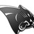 Carolina Panthers NFL Chrome Panther Head Logo Emblem - Silver & Black - Close Up