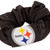 Pittsburgh Steelers NFL Scrunchie Hair Twist Tie - Black - Close Up