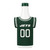 New York Jets NFL Bottle Jersey Insulated Drink Cooler - Rear View Showing Jets Name and Jersey Number