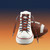 Chicago Bears Football Navy & Orange - Wordmark & Logo Shoe Laces - Displayed on a team color gradient background next to a football