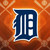 Detroit Tigers MLB Baseball Large Logo Magnet – Outdoor‑Rated, 8" Team Graphic Emblem - Displayed on an orange baseball themed background