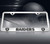 Las Vegas Raiders Football 3D Chrome License Plate Frame - Displayed on a Silver and Black Football themed Gradient Background