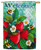 Summer Estate Sub Suede Bees & Strawberries Vertical Flag 36" x 52"
