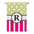 R Monogram Peppy Pink Polka Dot Party House Flag Banner