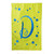 D Monogram Green Blue Polka Dot House Flag Banner