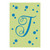 J Monogram Green Blue Polka Dot House Flag Banner