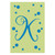 K Monogram Green Blue Polka Dot House Flag Banner