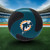 Miami Dolphins NFL Football Flying Saucer Disc - Displayed on a football field background