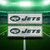 New York Jets NFL Football Logo Wordmark Reflectors - Displayed on a gradient green football field background