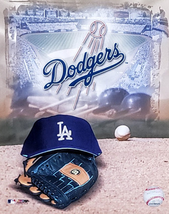 Los Angeles Dodgers - LA Dodgers logo & Dodger Stadium Background - MAGNET