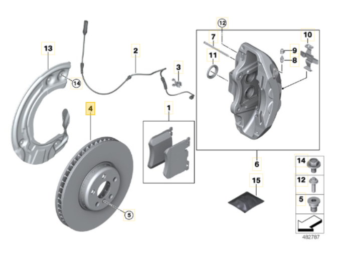 BMW 34108858705 Front Brake Disc, view 1