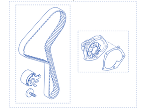 Renault 119A08272R TRAINING AND WATER PUMP