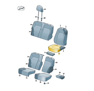 VW 7C0881405ACHRB Cushion Cover