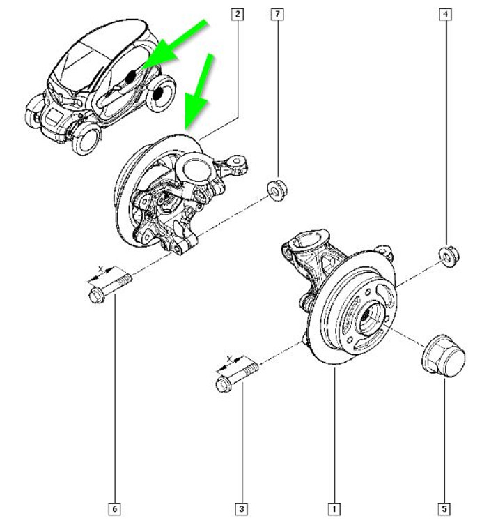 Renault 432067161R REAR RIGHT BRAKE DISC AND HUB ASSEMBLY