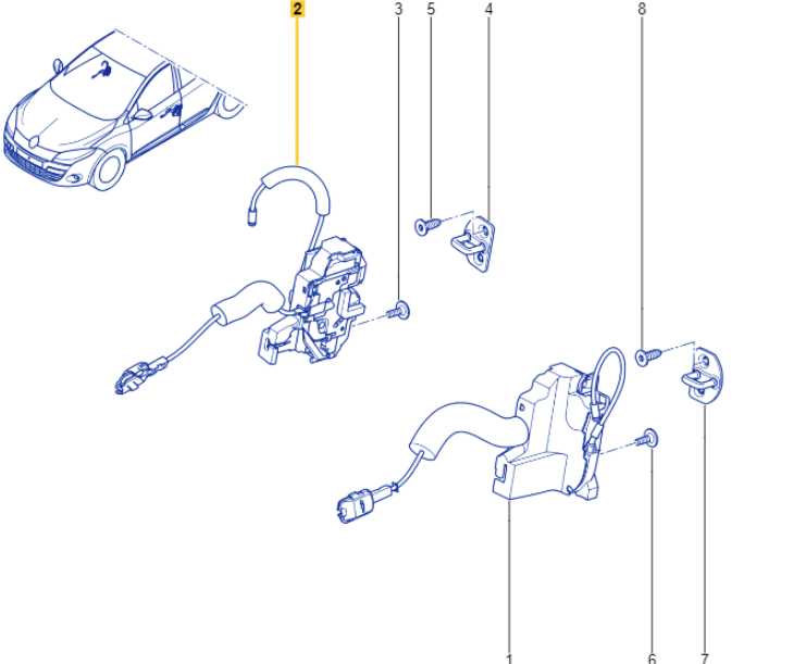 Renault 805020004R DOOR LOCK D95 discounted and shipped worldwide by allcarpartsfast.co.uk in the UK