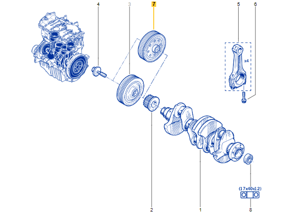 Renault 8200619927 CRANKSHAFT PULLEY discounted and shipped worldwide by allcarpartsfast.co.uk in the UK