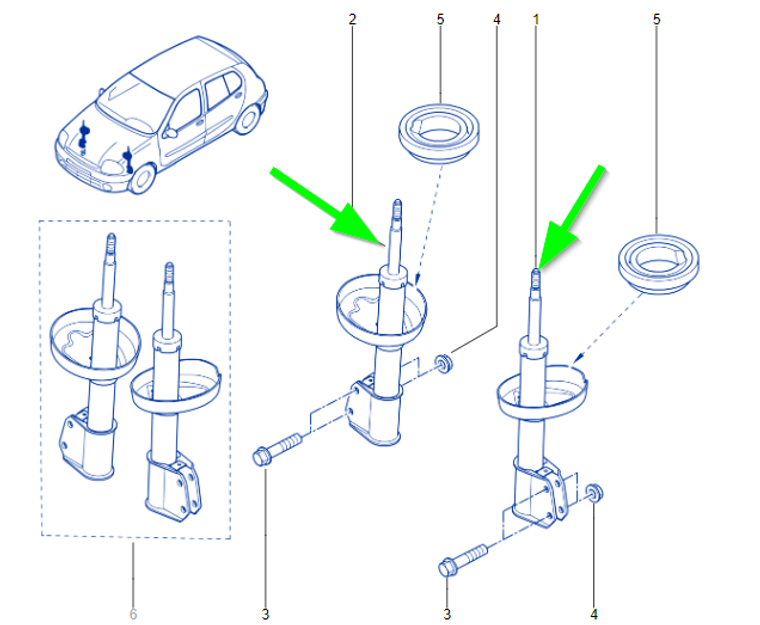 Renault 8200681105 CLIO 172 FRONT SHOCK ABSORBER discounted and shipped worldwide by allcarpartsfast.co.uk in the UK