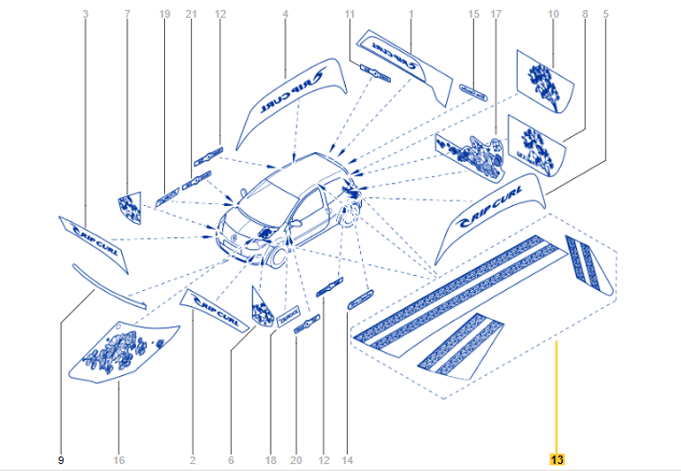 Renault 990421537R STRIPE KIT discounted and shipped worldwide by allcarpartsfast.co.uk in the UK