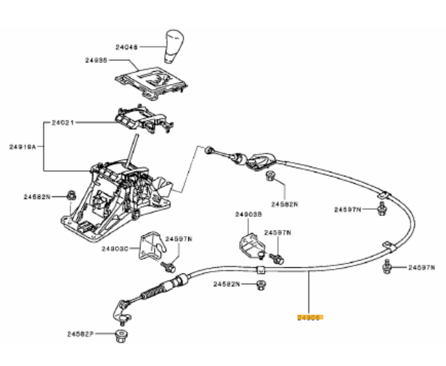 Mitsubishi 2430A186 Shift Cable