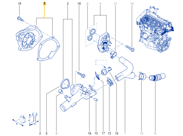 Renault 210107852R PUMP COMPL WATER