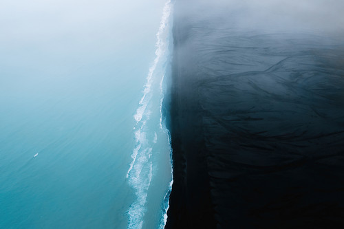 Black Sand Beach Clouds Iceland