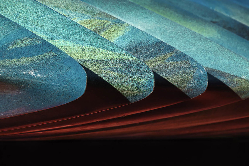 Red Kayals Reflected in Blue