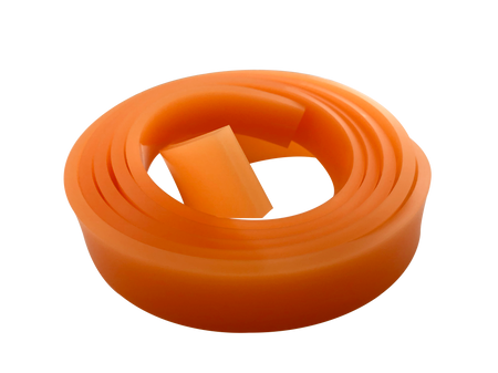 Rolls of Duralife CE Textile 60 Durometer 2" x 3/8" Orange Squeegee