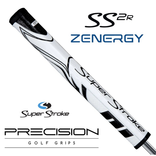 SUPERSTROKE ZENERGY SS2R PUTTER GRIP - WHITE/BLACK