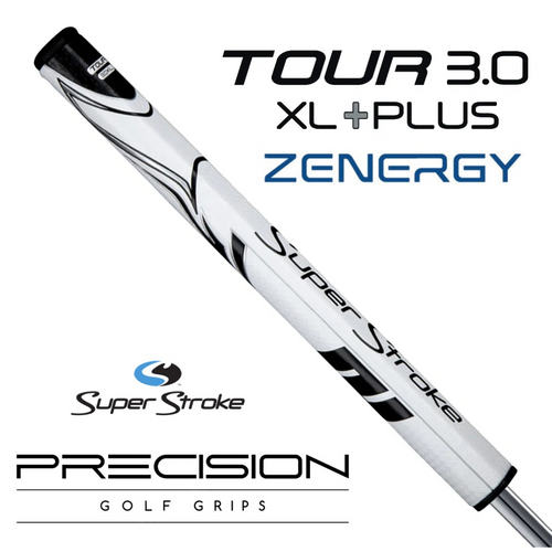 SUPERSTROKE ZENERGY XL PLUS 3.0 PUTTER GRIP - WHITE/BLACK