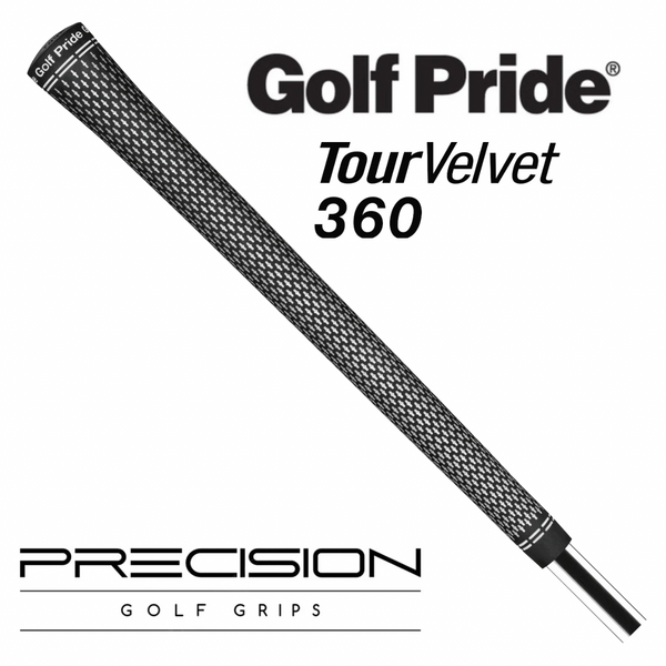GOLF PRIDE TOUR VELVET 360 STANDARD GRIP - BLACK/WHITE