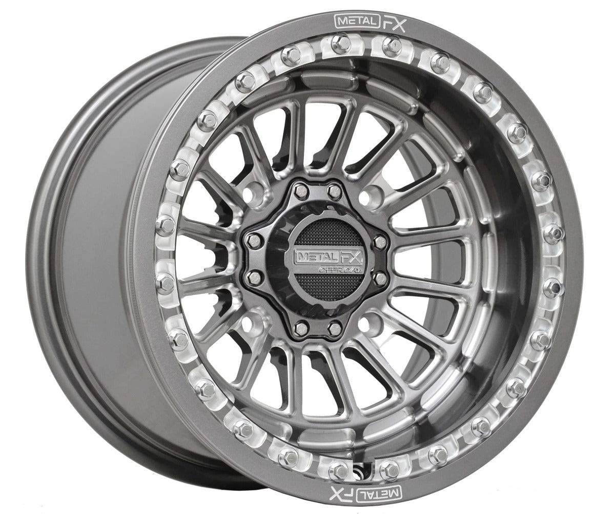 MetalFX Delta Gunmetal Contrast Cut Radial Wheel Tire Kit