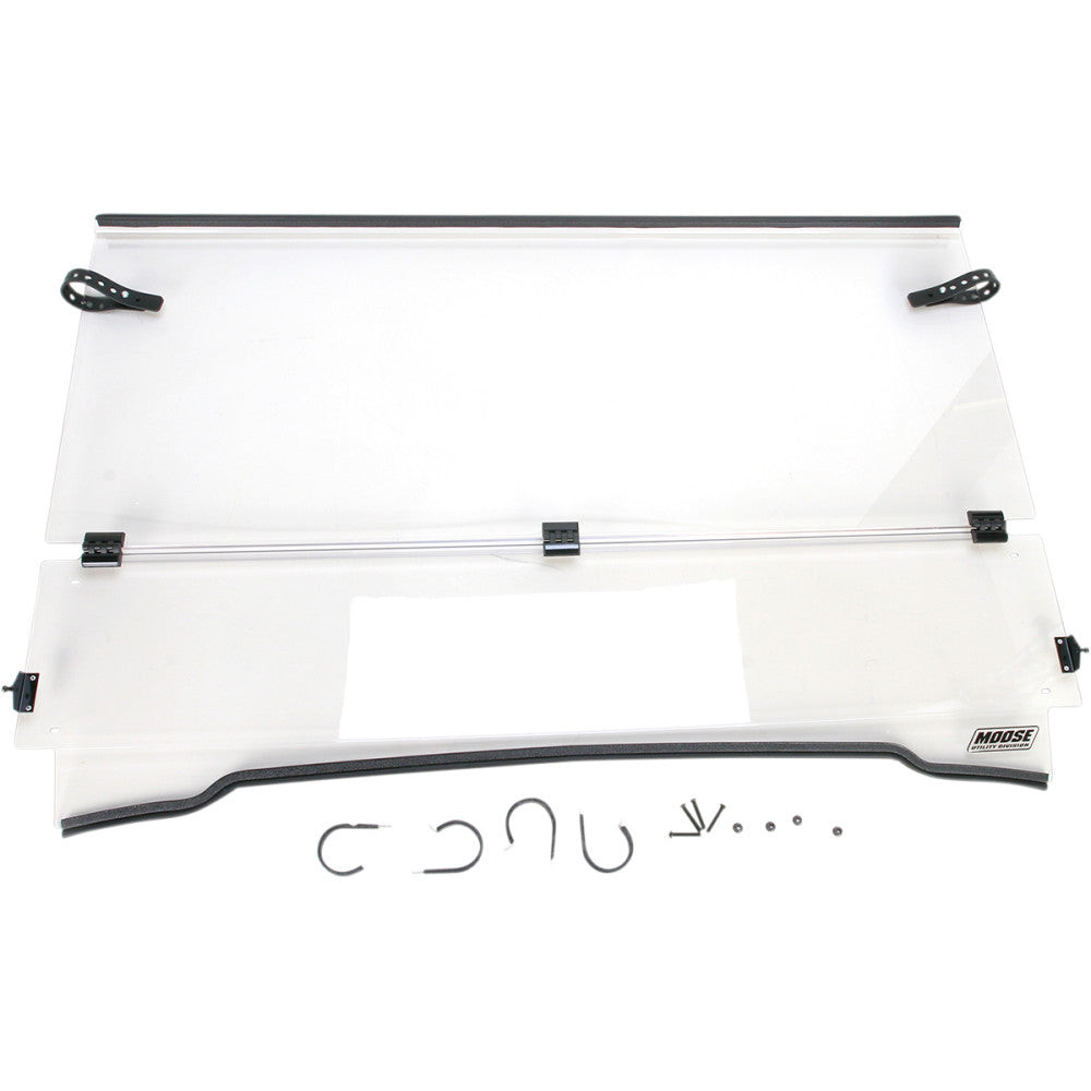 Moose - '01-'08 Kawasaki Mule Full Folding Windshield - Side By