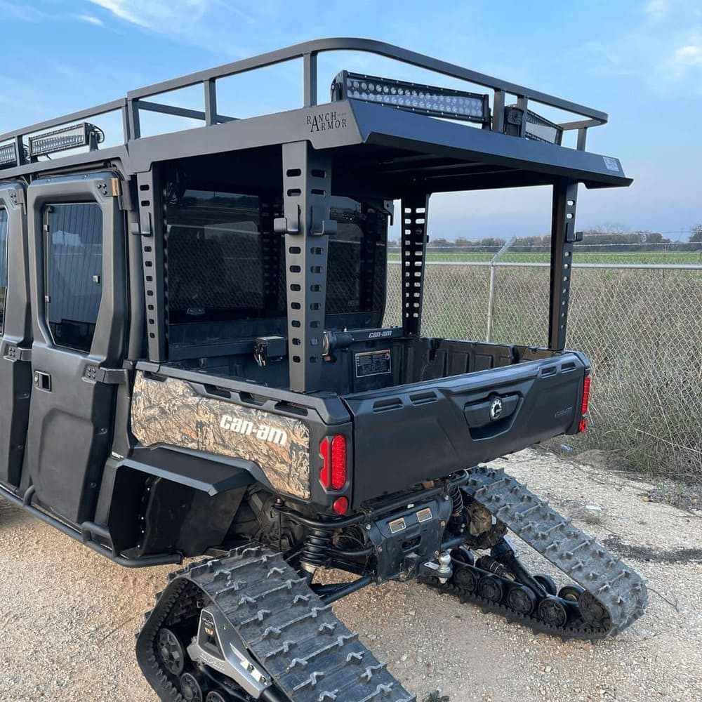 4 Wheeler Ranch Rear Rack Ranch Armor Can-Am Defender Rear Raised Bed Rack - Side By Side Sports