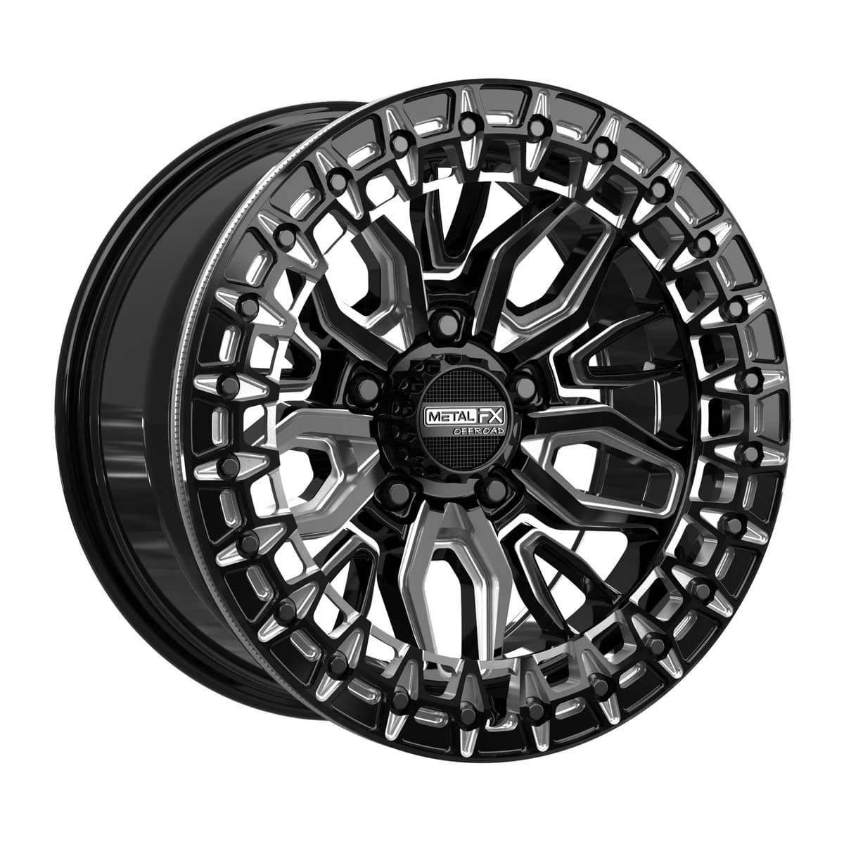 MetalFX Mayhem R BeadLock - Gloss Black Contrast Cut - Side By