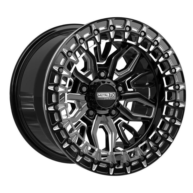 MetalFX Mayhem R BeadLock - Gloss Black Contrast Cut - Side By