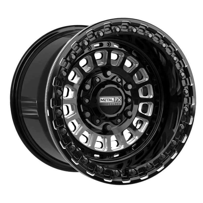 Metal FX Sicario 6R Beadlock - Gloss Black Contrast Cut - Side By