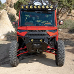 HCR Racing long travel suspension kit with Exit shocks for Polaris Ranger XP 1000, 35" tire clearance, and wider stance.