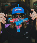 PRP x Shreddy LIMITED EDITION Shred White & Blue Deep Dish Steering Wheel