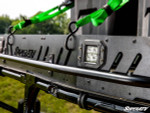 Close-up of SuperATV Pioneer 1000-6 roof rack T-slotted rails and sidewalls