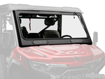 CFMOTO UForce U10 Pro glass windshield with steel frame, manual wiper, and adjustable BreezeRite vents