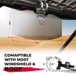 Kemimoto Utv Sun Visor For 1.5"-2" Roll Bars